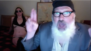 Illustration for article titled Randy Quaid returns by humping his wife while she wears Rupert Murdoch mask